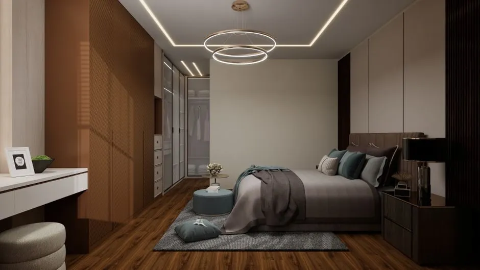 mẫu trần thạch cao khung xương chìm liền mạch cho phòng ngủ